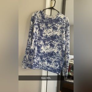 Cat and Jack tie dye crew neck sweatshirt blue white youth size XXL